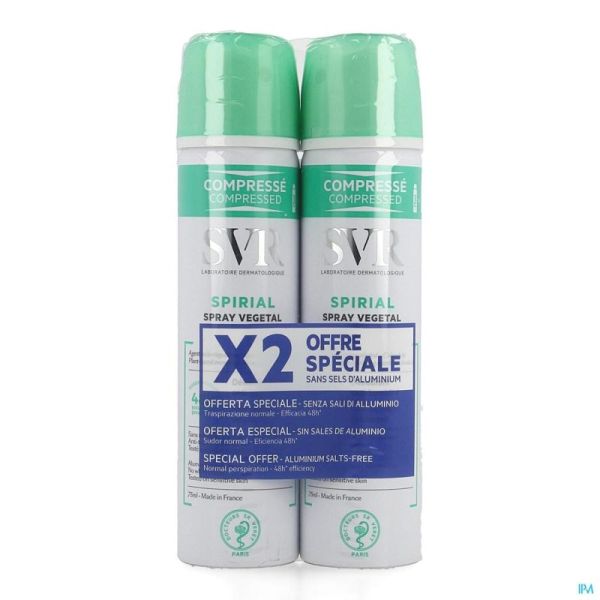 Svr Spirial Spray Déodorant Végétal Duo 2x75ml