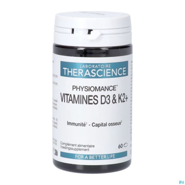 Vitamines D3 & K2+ Caps 60 Physiomance Phy433