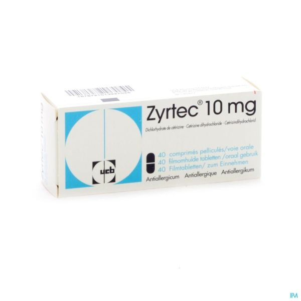 Zyrtec 40 Comprimés 10 Mg