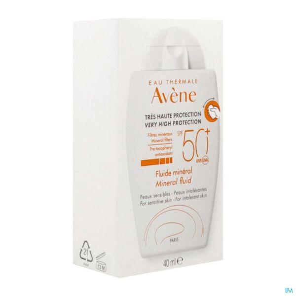 Avène Solution Spf50+ Fluide Minéral 40ml