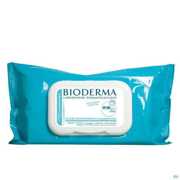 Bioderma Abc Derm H20 Lingettes Nettoyantes Sans Parabènes 60 Pièces