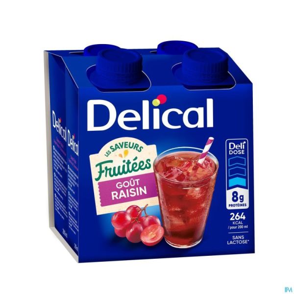 Delical Boisson Fruitee Raisin 4x200ml