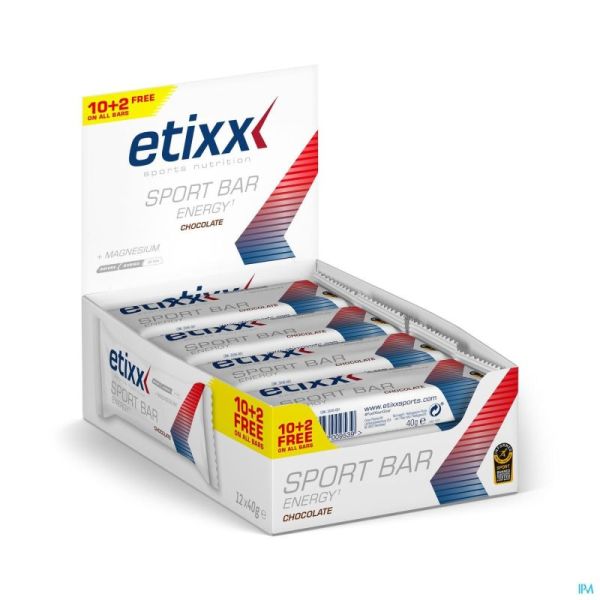 Etixx Energy Sportbar Chocolat 12 Pièces