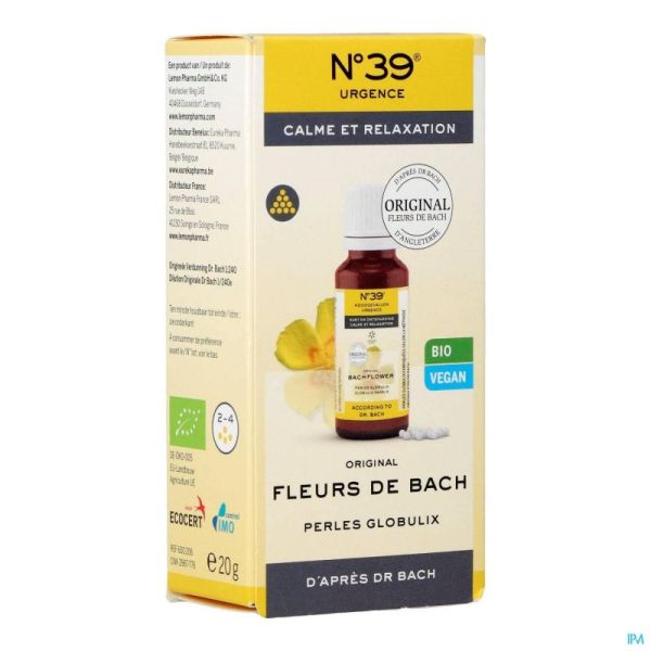 Fleurs de Bach Bio N°39 Urgence Perles 20g