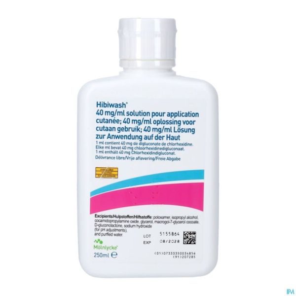Hibiwash 40mg/ml Solution Cutanée 250ml (Anciennement Hibiscrub)
