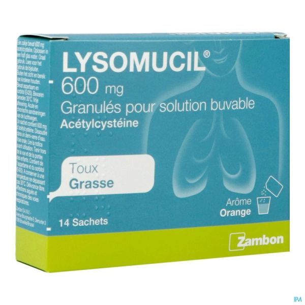 Lysomucil 14 Sachets 600 Mg