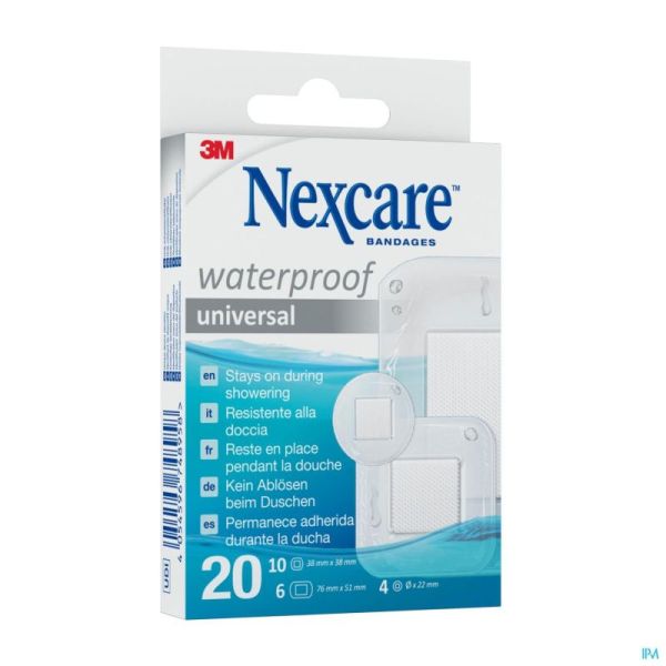 Nexcare 3m Waterproof Assorted Strips 20 N0620as