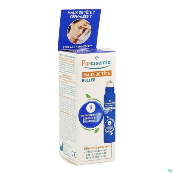Puressentiel Maux de Tête Roller 9 Huiles Essentielles 5 Ml