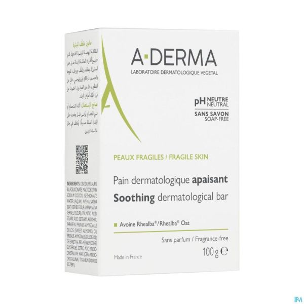 Aderma Indisp. Pain Dermato Avoine 100g 