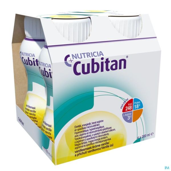 Cubitan Vanille 200 Ml 4 Pièces