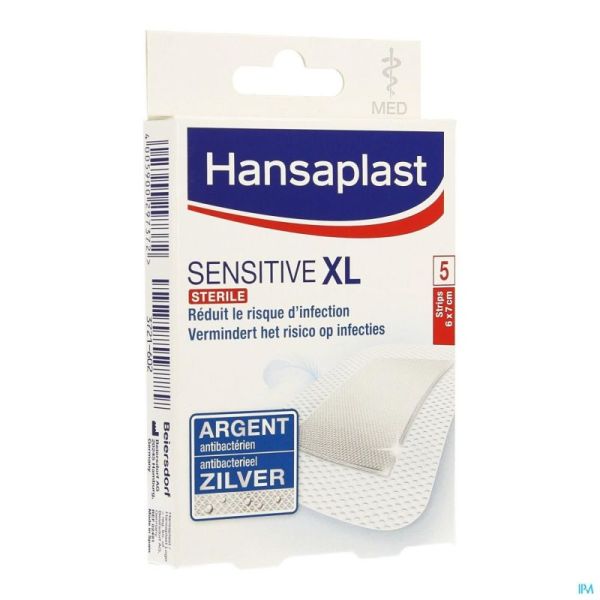 Hansaplast Med Sensitive Xl 6cmx7cm Strips 5