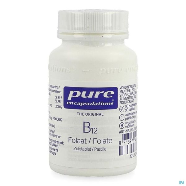 Pure Encapsulations B12 Folate Pot Comprimés Sucer. 90