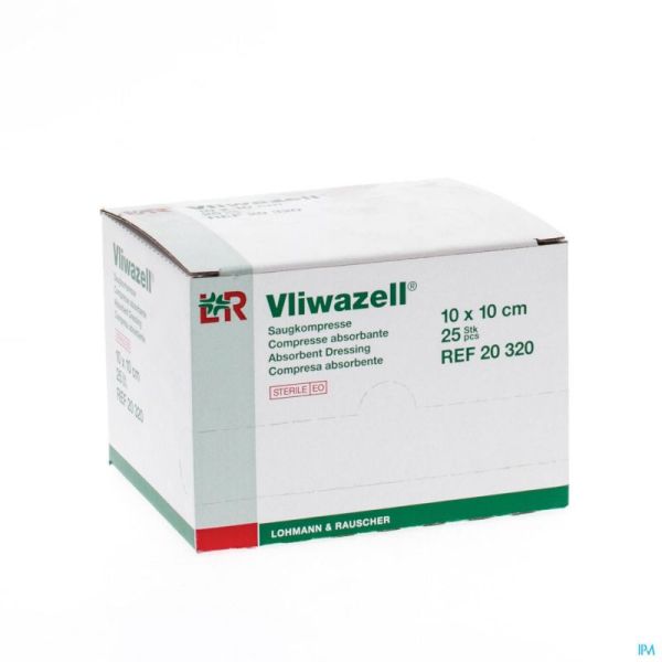 Vliwazell Compr Ster 10x10cm 20320 25 Pièce