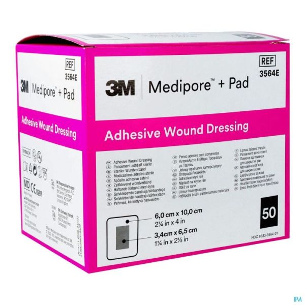 Medipore + Pad 6cmx10cm 3564e 50 Pièce