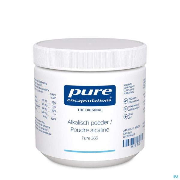 Pure Encapsulations Poudre Alcaline Pure 365 200 Gr
