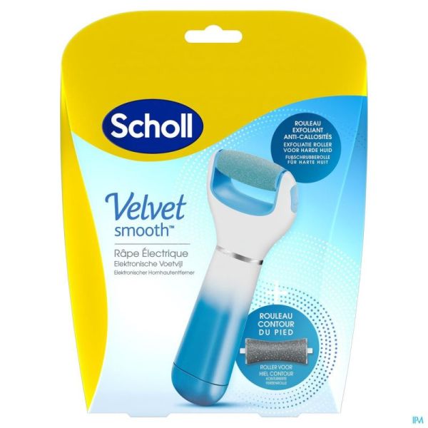 Scholl Velvet Smooth Rape Electr.+gommage Peaux Sèches Bleu