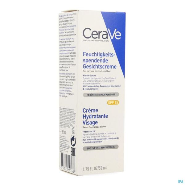 Cerave Crème Hydratante Visage Ip25 52ml