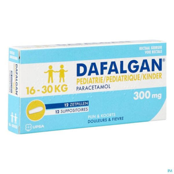 Dafalgan Pédiatrique 300mg Suppositoires 12