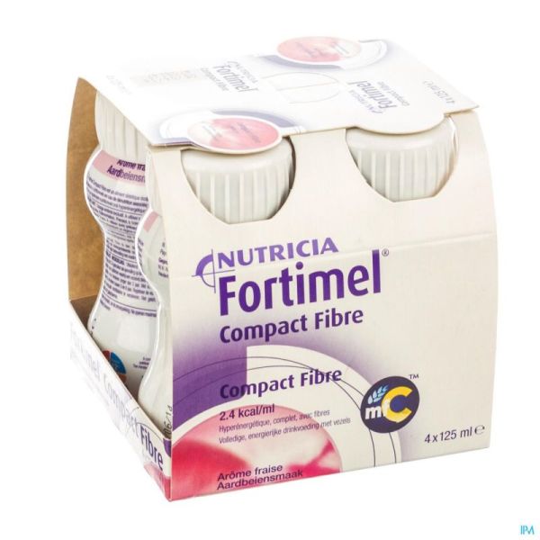 Fortimel Compact Fibre Fraise 125 Ml 4 Pièces