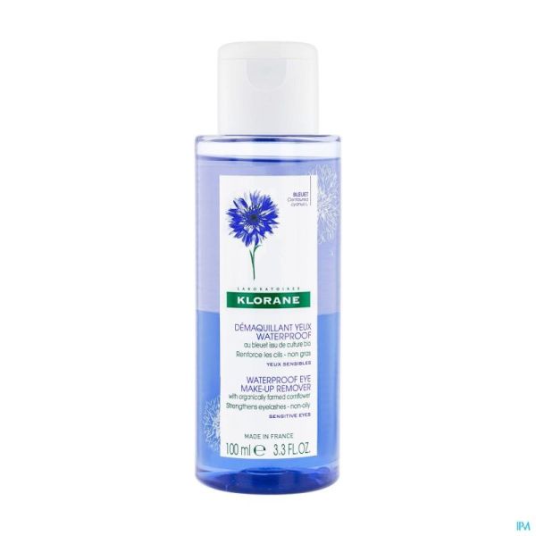 Klorane Bleuet Démaquillant Waterproof Flacon 100ml