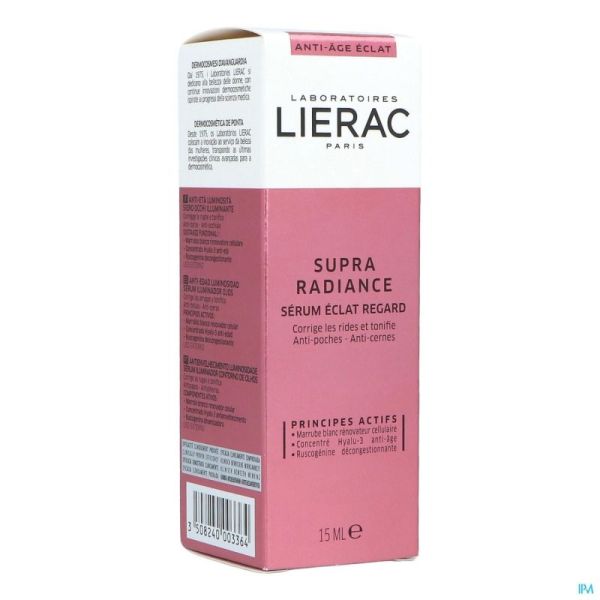 Lierac Supra Radiance Yeux Flacon Pompe 15ml