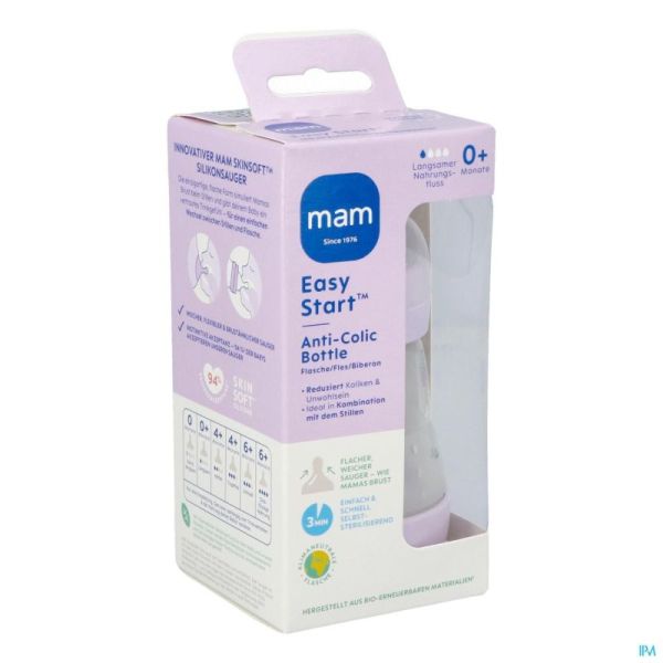 Mam Biberon Easy Start A/colique Matt Lila 160ml