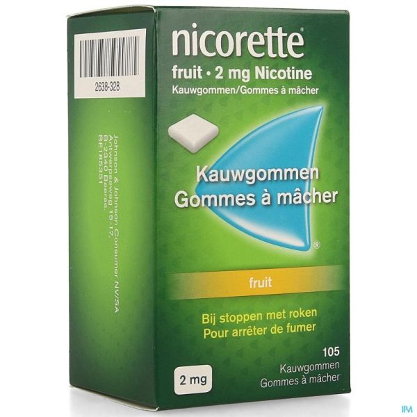 Nicorette Chewing-gum Fruit 105 Comprimés 2 Mg