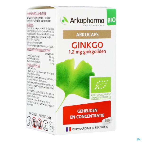 Arkogelules Ginkgo Bio Gélules 150