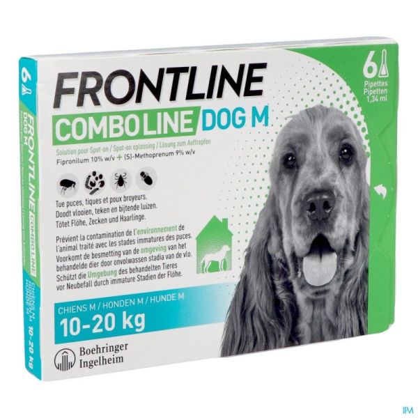 Frontline Combo Line pour Chien de 10 à 20kg 6x1,34ml Dog M