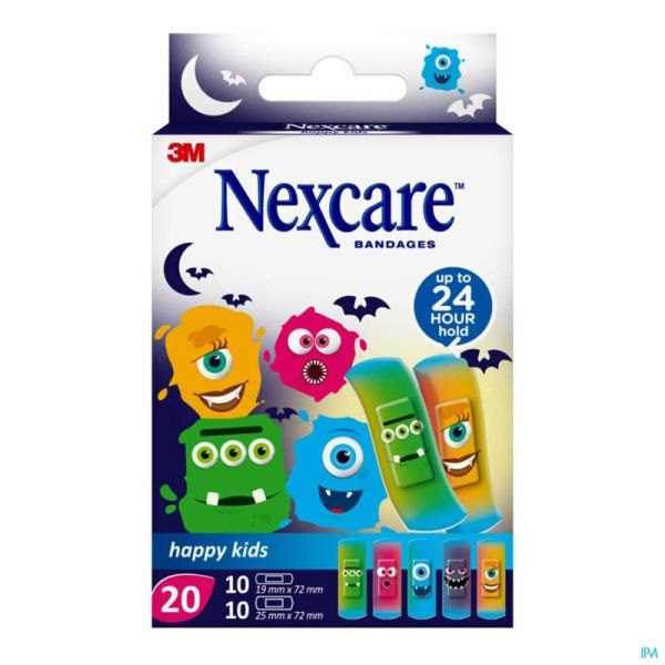 Nexcare 3m Happy Kids Monstres Pans 20 N0920mo