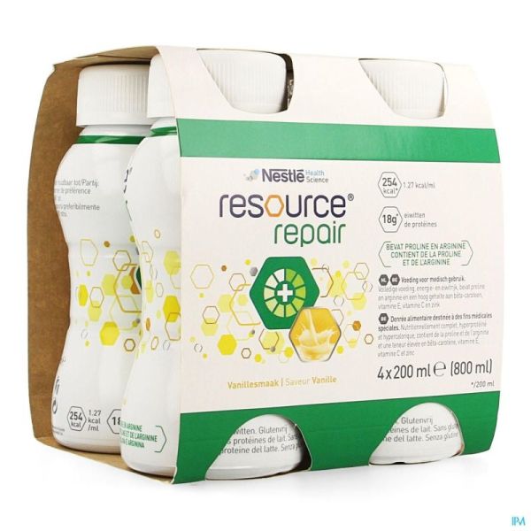 Resource Repair Vanille 4xcup 200 Ml