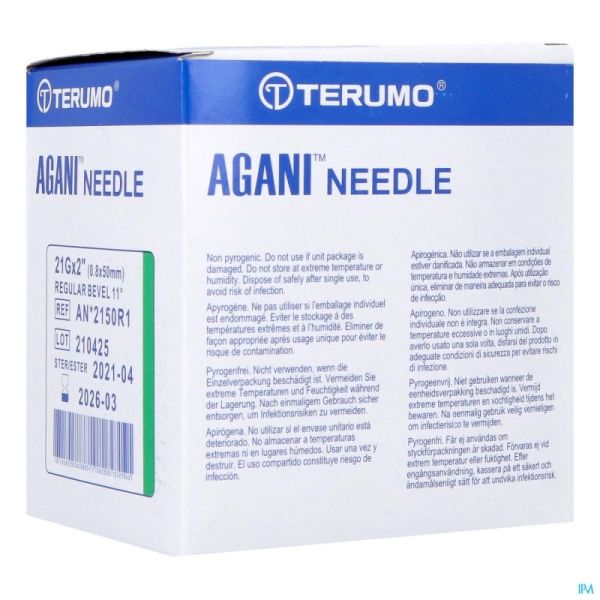 Terumo Aiguille Agani 21g 2 Rb Vert 100