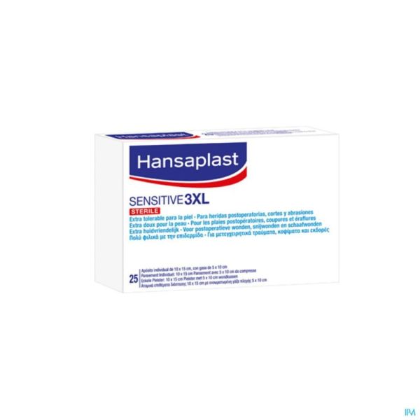Hansaplast Sensitive Ster. 3xl 10cmx15cm Strips 25
