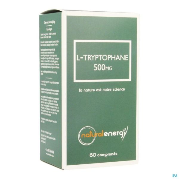 L-tryptophane Nat Energy 60 Gélules 500 Mg