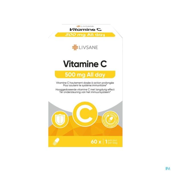 Livsane Vitamine C 500mg All Day Gélules 60