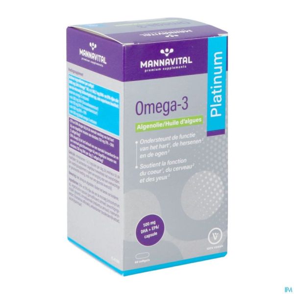 Mannavital Omega 3 Huile Algues V-gélules 60