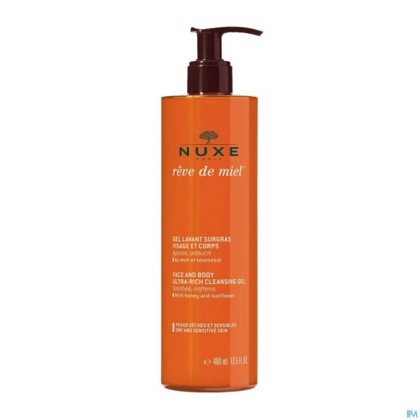 Nuxe Rêve De Miel Gel Lavant Surgras Visage et Corps 400ml