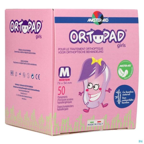 Ortopad Girls Medium Compresses Oculaires 50 Pièces