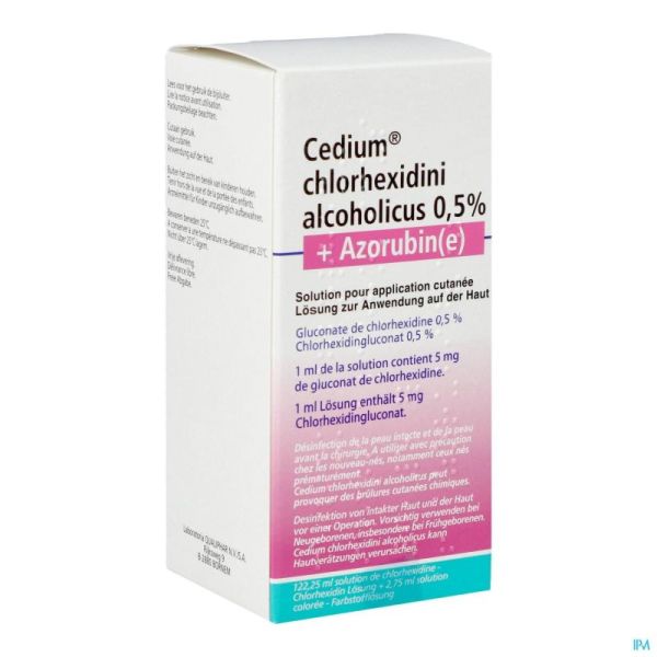 Cedium Chlorhexidini Gluc Alc 0,5% 125ml+azorubine