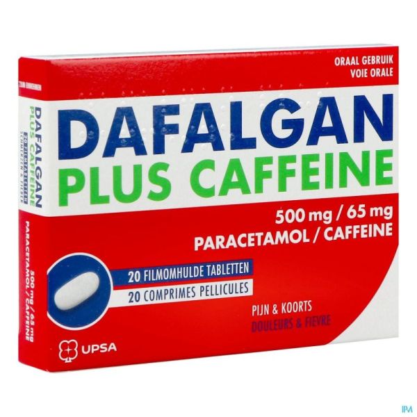 Dafalgan Plus Caffeine 500mg/65mg Comprimés Pelliculés 20