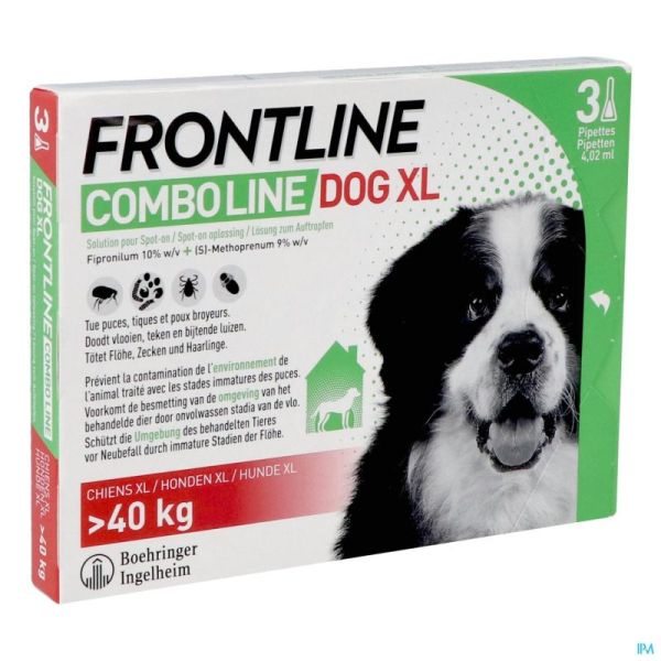 Frontline Combo Line pour Chien de plus de 40kg 3x4,02ml Dog XL