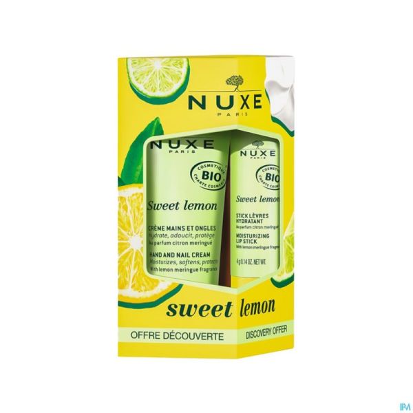 Nuxe Sweet Lemon Duo Stick Lèvres 4g+ Crème pour les Mains 30ml