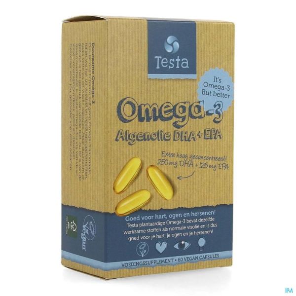 Testa Omega 3 Huile Algues Dha/epa Softgels 60