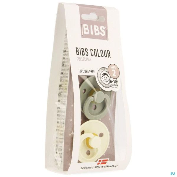 Bibs 2 Sucette Duo Sage Ivory 2 Sucettes