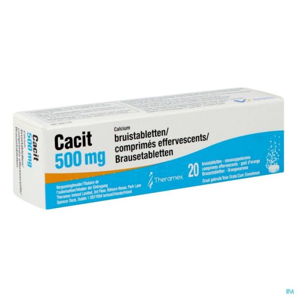 Cacit 500 Mg 20 Comprimés Effervescents