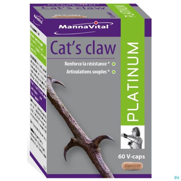 Mannavital Cats Claw Platinum 60 V-gélules