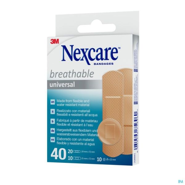 Nexcare 3m Breathable Univer. Strips 40 N0340as