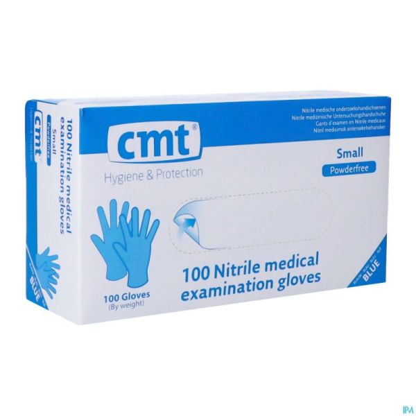 Cmt Gants Nitrile Bleu S/poudre S 100