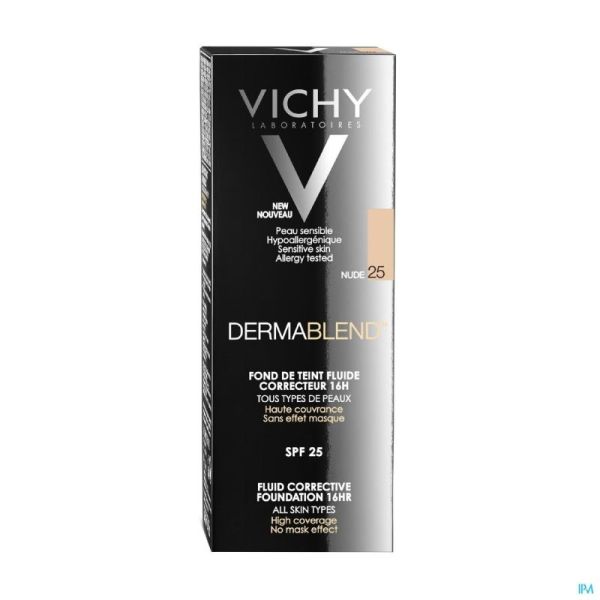 Vichy Dermablend Fond de teintée Fluide Correcteur 25 Nude