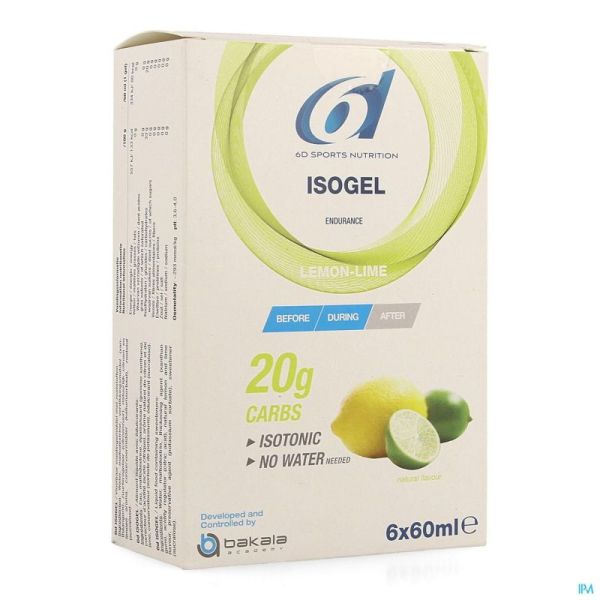 6d Sixd Isogel Lemon Lime 6x60ml